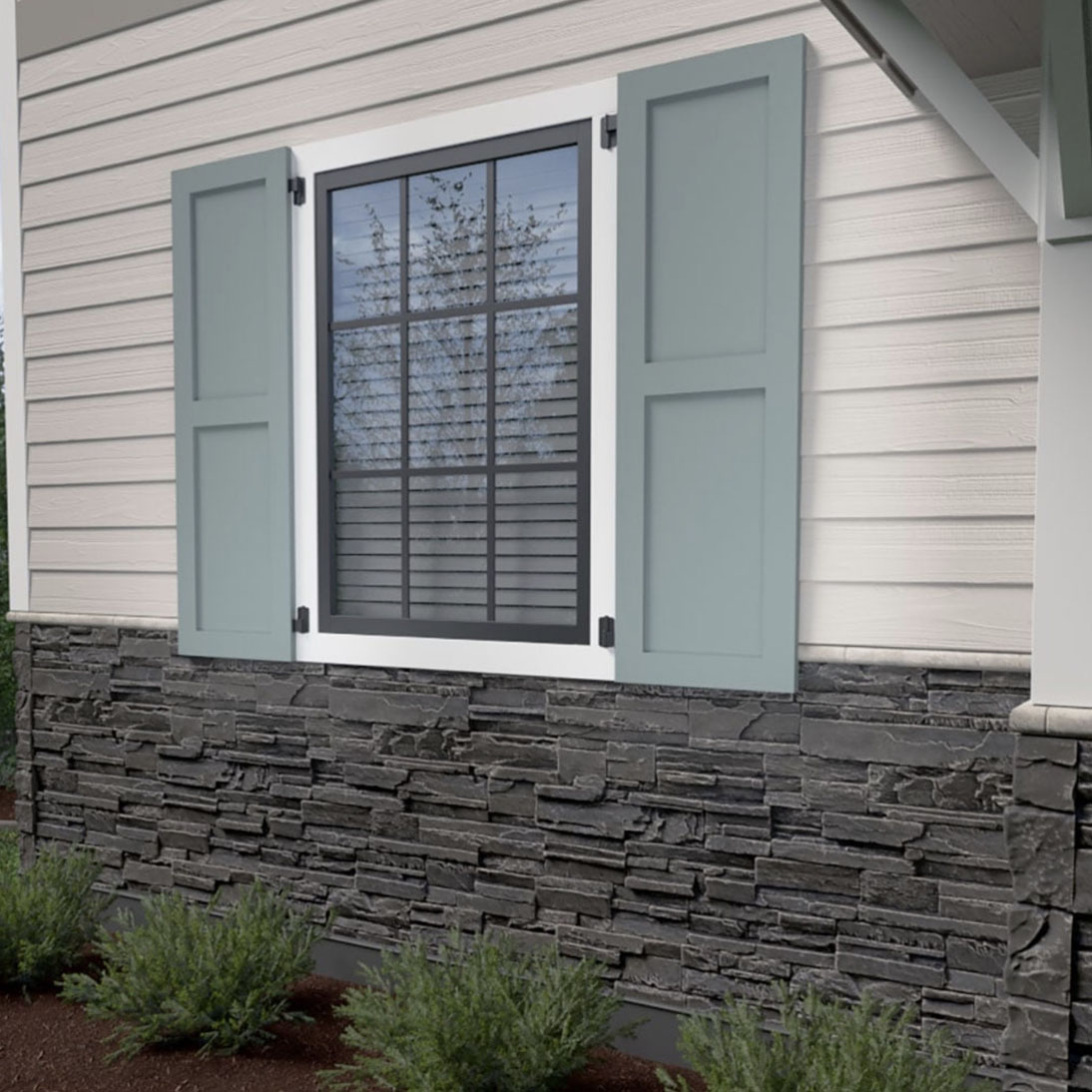 Pleated beige drapery in living room